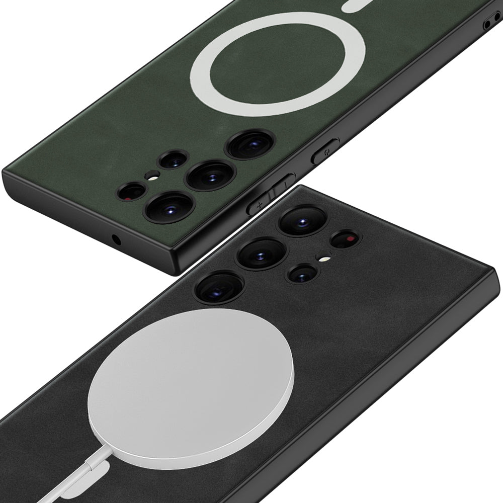 GKK til Samsung Galaxy S23 Ultra kompatibel med MagSafe Matte Phone Case PU-læderbelagt TPU PC-bagcover GKK til Samsung Galaxy S23 Ultra kompatibel med MagSafe Matte Phone Case PU-læderbelagt TPU PC-bagcover